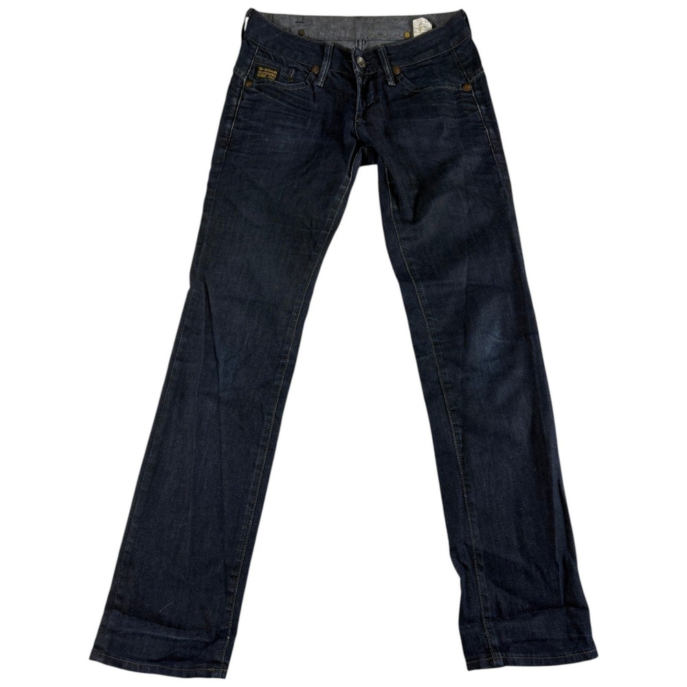 G-Star Raw Jeans Womens 27x32 Blue Denim Comfort Low Rise Whiskered Straight Leg